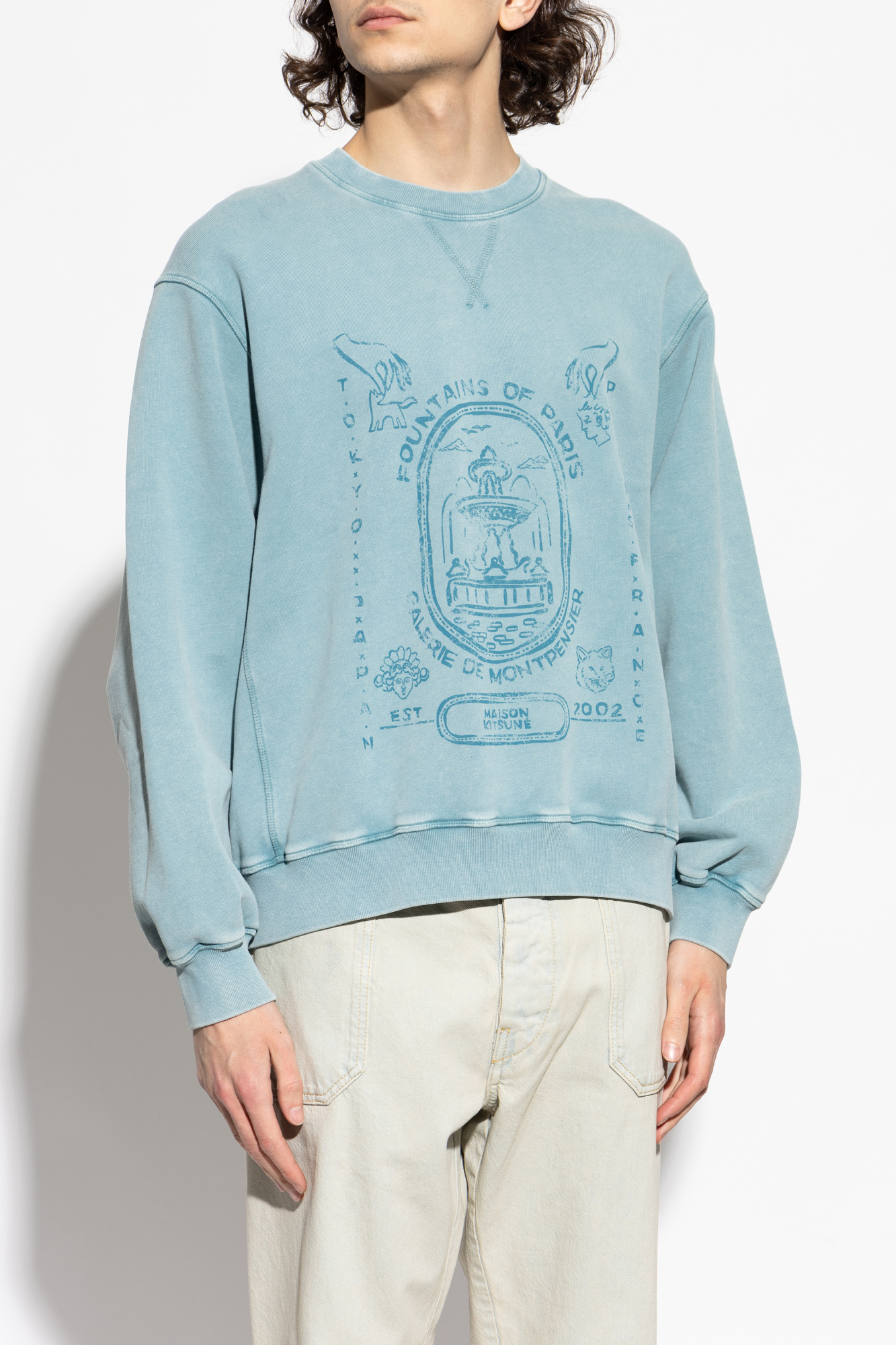 Blue Sweatshirt with print Maison Kitsuné - Vitkac Canada